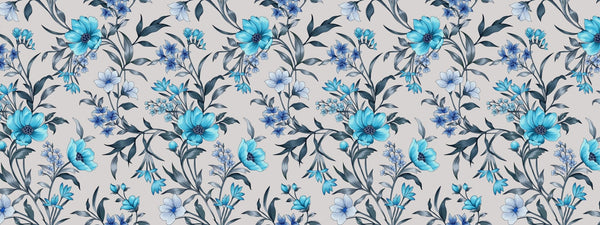 Blue Floral Wallpaper, Seamless Pattern Mural, Oversized Custom Size Wall Art, Non - Woven, Non - Adhesive, Modern Wall Paper, Removable - Adawall Wallpaper - Registered Trade Accounts Only, Wallpaper Wholesale Account - W78010 - Adawall Wholesale - Wallpaper Wholesaler