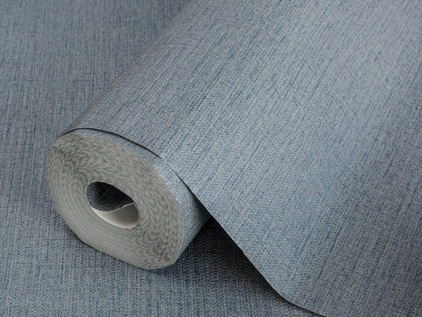 Blue Jute Basket Weave Textured Wallpaper, Solid Color Modern Plain Wallcovering - Adawall Wallpaper - Registered Trade Accounts Only, Wallpaper Wholesale Account - 3707-7 - Adawall Wholesale - Wallpaper Wholesaler