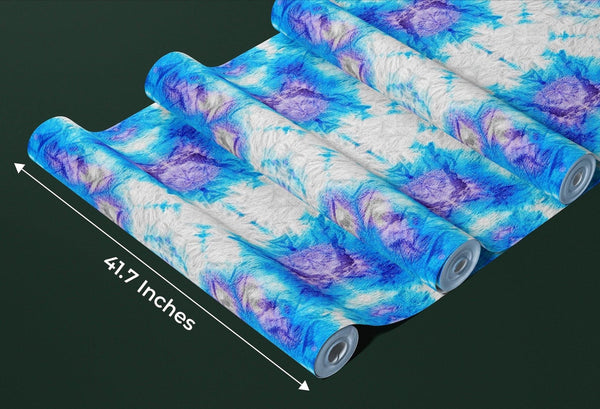 Blue Tie Dye Wallpaper, Geometric Shibori Mural, Oversized Custom Size Wall Art, Non - Woven, Non - Adhesive, Modern Wall Paper, Removable - Adawall Wallpaper - Registered Trade Accounts Only, Wallpaper Wholesale Account - W77575 - Adawall Wholesale - Wallpaper Wholesaler