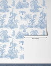 Blue Toile Jungle Wallpaper, African Animals Mural, Oversized Custom Size Wall Art, Non - Woven, Non - Adhesive, Modern Wall Paper, Removable - Adawall Wallpaper - Registered Trade Accounts Only, Wallpaper Wholesale Account - W77543 - Adawall Wholesale - Wallpaper Wholesaler