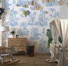Blue Toile Jungle Wallpaper, African Animals Mural, Oversized Custom Size Wall Art, Non - Woven, Non - Adhesive, Modern Wall Paper, Removable - Adawall Wallpaper - Registered Trade Accounts Only, Wallpaper Wholesale Account - W77543 - Adawall Wholesale - Wallpaper Wholesaler