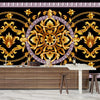 Border with Golden Baroque Wallpaper, Black Background Mural, Oversized Custom Size Wall Art, Non - Woven, Non - Adhesive, Modern Wall Paper, Removable - Adawall Wallpaper - Registered Trade Accounts Only, Wallpaper Wholesale Account - W77692 - Adawall Wholesale - Wallpaper Wholesaler