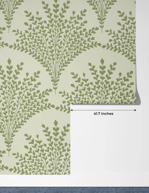 Bouquet of Leaves Wallpaper, Pastel Green Mural, Oversized Custom Size Wall Art, Non - Woven, Non - Adhesive, Modern Wall Paper, Removable - Adawall Wallpaper - Registered Trade Accounts Only, Wallpaper Wholesale Account - W77556 - Adawall Wholesale - Wallpaper Wholesaler