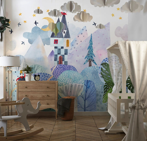 Bright Winter Wallpaper, Village Mural, Oversized Custom Size Wall Art, Non - Woven, Non - Adhesive, Modern Wall Paper, Removable - Adawall Wallpaper - Registered Trade Accounts Only, Wallpaper Wholesale Account - W77945 - Adawall Wholesale - Wallpaper Wholesaler