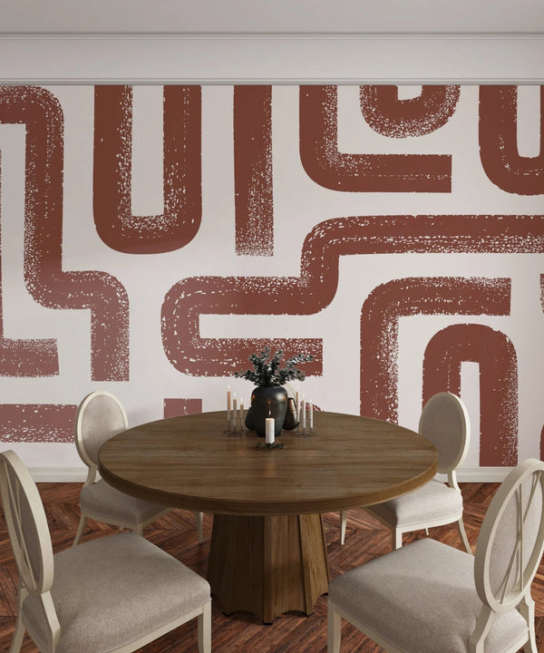 Brown Lines Wallpaper, Seamless Pattern Mural, Oversized Custom Size Wall Art, Non - Woven, Non - Adhesive, Modern Wall Paper, Removable - Adawall Wallpaper - Registered Trade Accounts Only, Wallpaper Wholesale Account - W77972 - Adawall Wholesale - Wallpaper Wholesaler