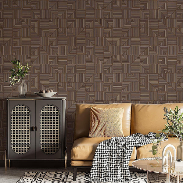 Brown Modern Geometric Shapes Wallpaper, Embossed Rich Textured Contemporary Wallcovering - Adawall Wallpaper - Registered Trade Accounts Only, Wallpaper Wholesale Account - 23209-6 - Adawall Wholesale - Wallpaper Wholesaler
