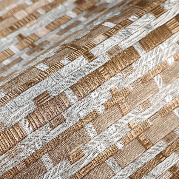 Brown Realistic Basket Weave Wallpaper, 3D Deep Embossed Premium Wallcovering - Walloro High End Wallcoverings & More