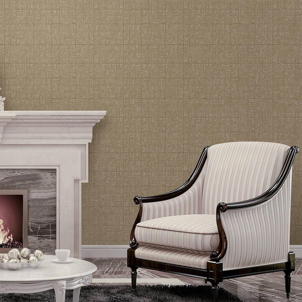 Brown Stitch Embossed Geometric Cubic Light Gray,Home Wall Decor, Aesthetic Wallpaper, Textured Wallcovering Non - Adhesive and Non - Peel - Adawall Wallpaper - Registered Trade Accounts Only, Wallpaper Wholesale Account - 1001-4 - Adawall Wholesale - Wallpaper Wholesaler