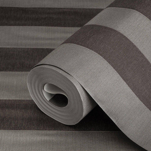Brown Timeless Bold Striped Wallpaper, Flocked Textured Velvet Feeling Thick Lines Wallcovering - Adawall Wallpaper - Registered Trade Accounts Only, Wallpaper Wholesale Account - 3704-6 - Adawall Wholesale - Wallpaper Wholesaler