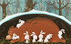 Bunnies and Bear Wallpaper, Sleeping in the Den Mural, Oversized Custom Size Wall Art, Non - Woven, Non - Adhesive, Modern Wall Paper, Removable - Adawall Wallpaper - Registered Trade Accounts Only, Wallpaper Wholesale Account - W78153 - Adawall Wholesale - Wallpaper Wholesaler