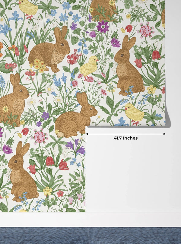 Bunnies and Chicks Wallpaper, Seamless Pattern Mural, Oversized Custom Size Wall Art, Non - Woven, Non - Adhesive, Modern Wall Paper, Removable - Adawall Wallpaper - Registered Trade Accounts Only, Wallpaper Wholesale Account - W78069 - Adawall Wholesale - Wallpaper Wholesaler