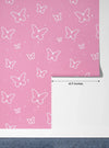 Butterflies, Pink Background Wallpaper, Seamless Pattern Mural, Oversized Custom Size Wall Art, Non - Woven, Non - Adhesive, Modern Wall Paper, Removable - Adawall Wallpaper - Registered Trade Accounts Only, Wallpaper Wholesale Account - W78017 - Adawall Wholesale - Wallpaper Wholesaler