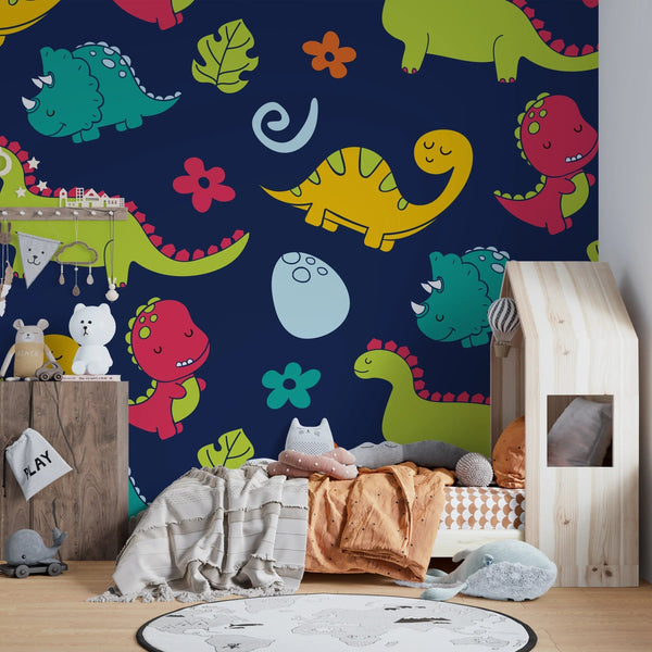 Cartoon Dinosaurs Wallpaper, Childish Seamless Pattern Mural, Oversized Custom Size Wall Art, Non - Woven, Non - Adhesive, Modern Wall Paper, Removable - Adawall Wallpaper - Registered Trade Accounts Only, Wallpaper Wholesale Account - W77538 - Adawall Wholesale - Wallpaper Wholesaler