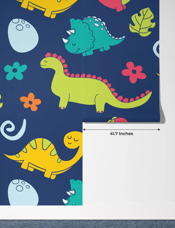Cartoon Dinosaurs Wallpaper, Childish Seamless Pattern Mural, Oversized Custom Size Wall Art, Non - Woven, Non - Adhesive, Modern Wall Paper, Removable - Adawall Wallpaper - Registered Trade Accounts Only, Wallpaper Wholesale Account - W77538 - Adawall Wholesale - Wallpaper Wholesaler