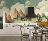 Castle Wallpaper, Mountain Landscape Mural, Oversized Custom Size Wall Art, Non - Woven, Non - Adhesive, Modern Wall Paper, Removable - Adawall Wallpaper - Registered Trade Accounts Only, Wallpaper Wholesale Account - W77834 - Adawall Wholesale - Wallpaper Wholesaler