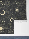 Celestial Pattern Wallpaper, Black Background Mural, Oversized Custom Size Wall Art, Non - Woven, Non - Adhesive, Modern Wall Paper, Removable - Adawall Wallpaper - Registered Trade Accounts Only, Wallpaper Wholesale Account - W77799 - Adawall Wholesale - Wallpaper Wholesaler