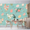 Chickens with Abstract Flowers Wallpaper, Seamless Pattern Mural, Oversized Custom Size Wall Art, Non - Woven, Non - Adhesive, Modern Wall Paper, Removable - Adawall Wallpaper - Registered Trade Accounts Only, Wallpaper Wholesale Account - W78022 - Adawall Wholesale - Wallpaper Wholesaler