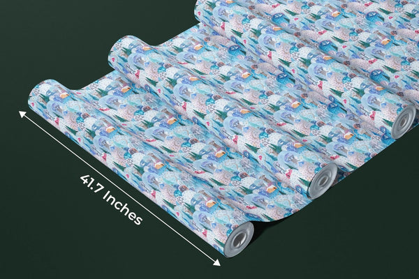 Childish Forest Wallpaper, Winter Seamless Pattern Mural, Oversized Custom Size Wall Art, Non - Woven, Non - Adhesive, Modern Wall Paper, Removable - Adawall Wallpaper - Registered Trade Accounts Only, Wallpaper Wholesale Account - W77589 - Adawall Wholesale - Wallpaper Wholesaler