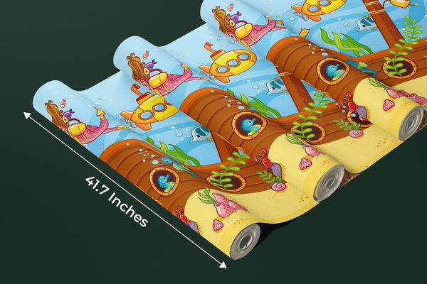 Children Swim Wallpaper, Mermaids Mural, Oversized Custom Size Wall Art, Non - Woven, Non - Adhesive, Modern Wall Paper, Removable - Adawall Wallpaper - Registered Trade Accounts Only, Wallpaper Wholesale Account - W78129 - Adawall Wholesale - Wallpaper Wholesaler