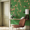 Chinoiserie Birds Floral Wall Mural, Green Flowers Blossom Wallpaper, Large, Oversized Elegant Custom Size Wall Art, Non - Woven, Non - Pasted, Modern - Adawall Wallpaper - Registered Trade Accounts Only, Wallpaper Wholesale Account - SE316-1 - Adawall Wholesale - Wallpaper Wholesaler