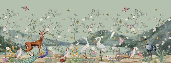 Chinoiserie, Birds Wallpaper, Seamless Pattern Mural, Oversized Custom Size Wall Art, Non - Woven, Non - Adhesive, Modern Wall Paper, Removable - Adawall Wallpaper - Registered Trade Accounts Only, Wallpaper Wholesale Account - W78089 - Adawall Wholesale - Wallpaper Wholesaler