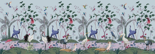 Chinoiserie Wallpaper, Birds, Floral Mural, Oversized Custom Size Wall Art, Non - Woven, Non - Adhesive, Modern Wall Paper, Removable - Adawall Wallpaper - Registered Trade Accounts Only, Wallpaper Wholesale Account - W77999 - Adawall Wholesale - Wallpaper Wholesaler