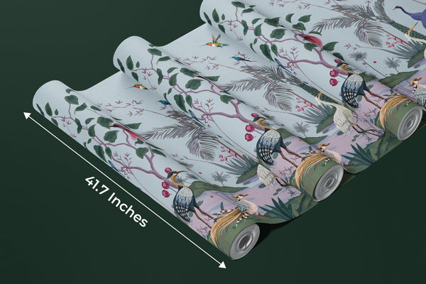 Chinoiserie Wallpaper, Birds, Floral Mural, Oversized Custom Size Wall Art, Non - Woven, Non - Adhesive, Modern Wall Paper, Removable - Adawall Wallpaper - Registered Trade Accounts Only, Wallpaper Wholesale Account - W77999 - Adawall Wholesale - Wallpaper Wholesaler