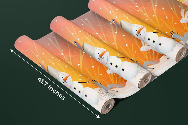 Christmas Tree, Snowman Wallpaper, Children, Animals Mural, Oversized Custom Size Wall Art, Non - Woven, Non - Adhesive, Modern Wall Paper, Removable - Adawall Wallpaper - Registered Trade Accounts Only, Wallpaper Wholesale Account - W78155 - Adawall Wholesale - Wallpaper Wholesaler