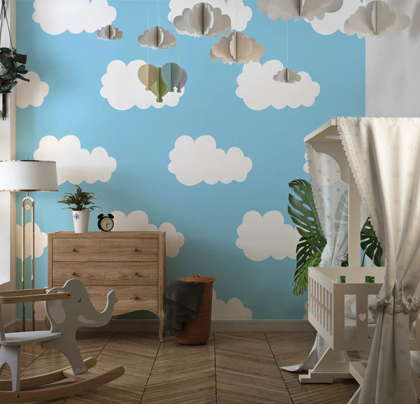 Cloud Wallpaper, Seamless Pattern Mural, Oversized Custom Size Wall Art, Non - Woven, Non - Adhesive, Modern Wall Paper, Removable - Adawall Wallpaper - Registered Trade Accounts Only, Wallpaper Wholesale Account - W77559 - Adawall Wholesale - Wallpaper Wholesaler