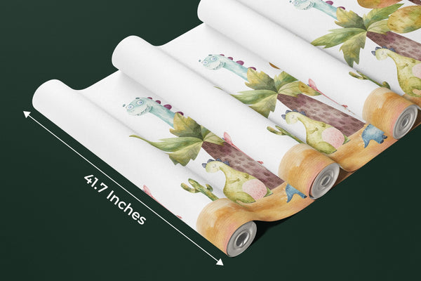 Colorful Dinosaurs, Trees Wallpaper, Seamless Pattern Mural, Oversized Custom Size Wall Art, Non - Woven, Non - Adhesive, Modern Wall Paper, Removable - Adawall Wallpaper - Registered Trade Accounts Only, Wallpaper Wholesale Account - W77953 - Adawall Wholesale - Wallpaper Wholesaler