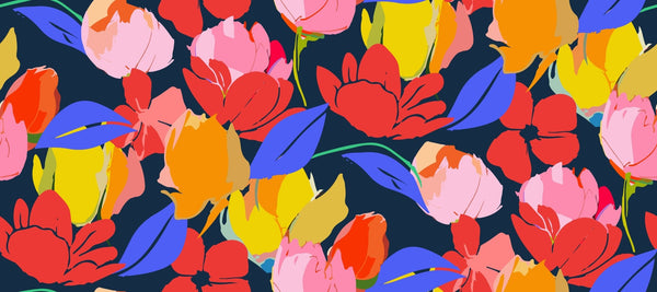 Colorful Summer Floral Wallpaper, Seamless Pattern Mural, Oversized Custom Size Wall Art, Non - Woven, Non - Adhesive, Modern Wall Paper, Removable - Adawall Wallpaper - Registered Trade Accounts Only, Wallpaper Wholesale Account - W78078 - Adawall Wholesale - Wallpaper Wholesaler