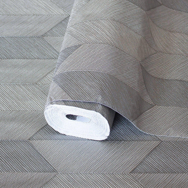 Contemporary 3D Embossed Geometric Wallpaper, Gray, Beige Modern Chevron Herringbone Shapes Wallcovering, Sturdy, Large 177 sq ft Roll - Adawall Wallpaper - Registered Trade Accounts Only, Wallpaper Wholesale Account - 1501-4 - Adawall Wholesale - Wallpaper Wholesaler