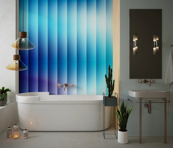 Corrugated Glass Effect Wallpaper, Cool Blue Mural, Oversized Custom Size Wall Art, Non - Woven, Non - Adhesive, Modern Wall Paper, Removable - Adawall Wallpaper - Registered Trade Accounts Only, Wallpaper Wholesale Account - W77796 - Adawall Wholesale - Wallpaper Wholesaler