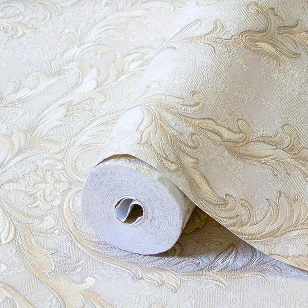 Cream Deep Embossed Wallpaper, Light Gray, White Luxury 3D Non - Pasted Wallcovering, Shimmering, Traditional Non - Woven Wall Decor - Adawall Wallpaper - Registered Trade Accounts Only, Wallpaper Wholesale Account - 1401-2 - Adawall Wholesale - Wallpaper Wholesaler