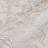 Cream, Silver Luxury 3D Damask Wallpaper, Premium Sparkling Velvet Feeling Flocked Wallcovering - Walloro High End Wallcoverings & More