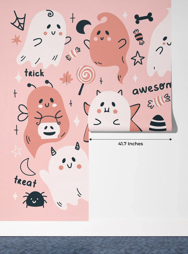 Cute Halloween Wallpaper, Seamless Pattern Mural, Oversized Custom Size Wall Art, Non - Woven, Non - Adhesive, Modern Wall Paper, Removable - Adawall Wallpaper - Registered Trade Accounts Only, Wallpaper Wholesale Account - W78053 - Adawall Wholesale - Wallpaper Wholesaler
