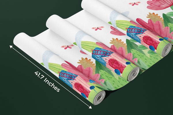 Cute Village Wallpaper, Seamless Pattern Mural, Oversized Custom Size Wall Art, Non - Woven, Non - Adhesive, Modern Wall Paper, Removable - Adawall Wallpaper - Registered Trade Accounts Only, Wallpaper Wholesale Account - W77947 - Adawall Wholesale - Wallpaper Wholesaler