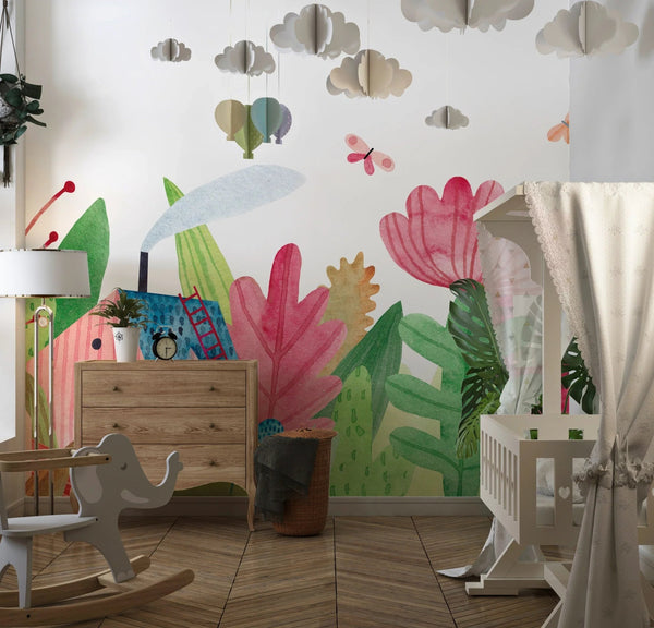 Cute Village Wallpaper, Seamless Pattern Mural, Oversized Custom Size Wall Art, Non - Woven, Non - Adhesive, Modern Wall Paper, Removable - Adawall Wallpaper - Registered Trade Accounts Only, Wallpaper Wholesale Account - W77947 - Adawall Wholesale - Wallpaper Wholesaler