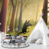Cute Wild Forest Wallpaper, Wolf and Bunnies Mural, Oversized Custom Size Wall Art, Non - Woven, Non - Adhesive, Modern Wall Paper, Removable - Adawall Wallpaper - Registered Trade Accounts Only, Wallpaper Wholesale Account - W78113 - Adawall Wholesale - Wallpaper Wholesaler