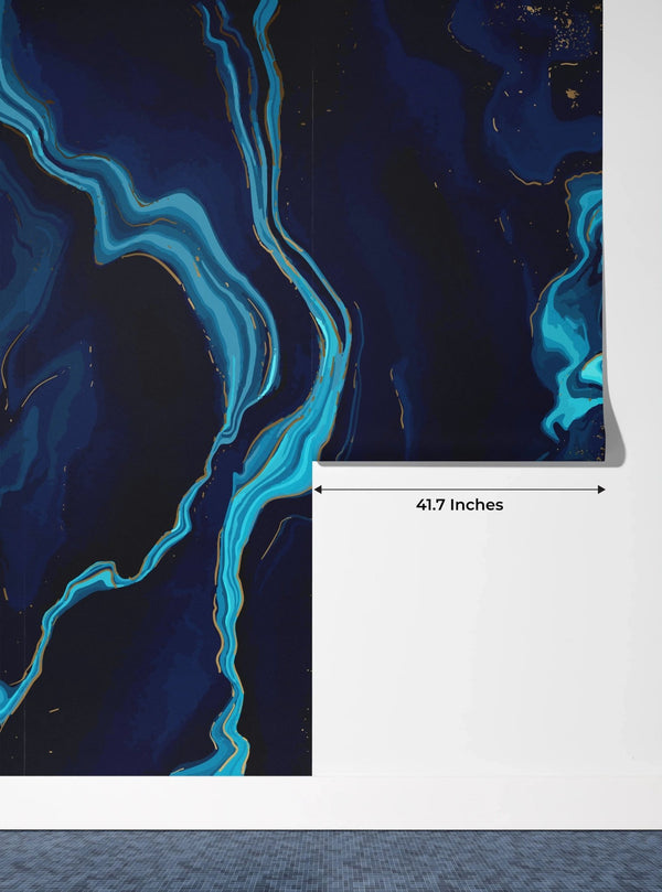 Dark Blue Marble Wallpaper, Gold Abstract Mural, Oversized Custom Size Wall Art, Non - Woven, Non - Adhesive, Modern Wall Paper, Removable - Adawall Wallpaper - Registered Trade Accounts Only, Wallpaper Wholesale Account - W77917 - Adawall Wholesale - Wallpaper Wholesaler