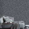 Dark Gray Black Luxury Leaves Solid Color Shades Wallpaper, Deep Embossed Flocked Velvet Feeling Design - Adawall Wallpaper - Registered Trade Accounts Only, Wallpaper Wholesale Account - 7812-4 - Adawall Wholesale - Wallpaper Wholesaler
