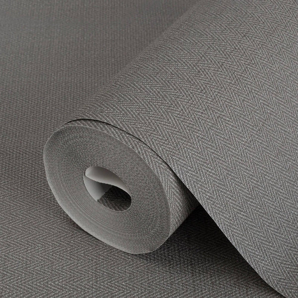 Dark Gray Chevron Wallpaper, Textured Modern Fabric Like Wallcovering, Solid Neutral Colors - Adawall Wallpaper - Registered Trade Accounts Only, Wallpaper Wholesale Account - 3701-6 - Adawall Wholesale - Wallpaper Wholesaler