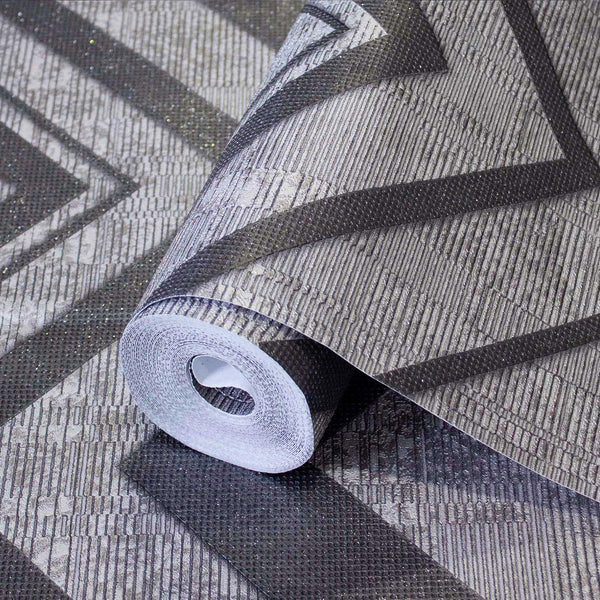 Dark Gray Large Modern Chevron 3D Embossed Wallpaper, Modern Rich Textured Wallcovering - Adawall Wallpaper - Registered Trade Accounts Only, Wallpaper Wholesale Account - 1207-5 - Adawall Wholesale - Wallpaper Wholesaler