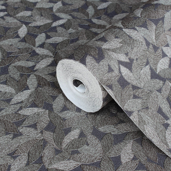 Dark Gray Leaf Pattern Wallpaper, Natural Wallpaper, Modern & Minimalist Wall Covering, Modern Look Neutral Colors Glittering Wallcovering - Adawall Wallpaper -Registered Trade Accounts Only, Wallpaper Wholesale Account - 25109-6 - Adawall Wholesale - Wallpaper Wholesaler