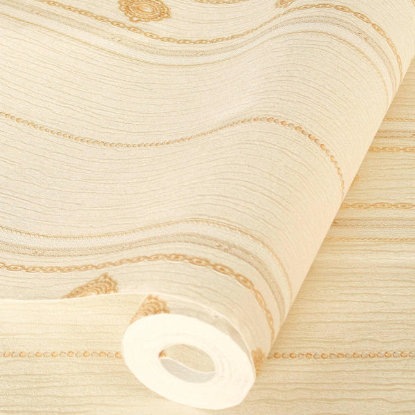 Decorative Striped Embossed Wallpaper, Off White, Yellow 3D Boho Art Deco Ornate Home Wall Decor, Washable, Durable - Adawall Wallpaper - Registered Trade Accounts Only, Wallpaper Wholesale Account - 1309-3 - Adawall Wholesale - Wallpaper Wholesaler