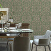 Deep Embossed Sparkling Damask Wallpaper, Stylish Brown Green Glittering Luxury Fabric Feel Vivid Colors, Home Commercial Use, Easy Clean, Water Resistant - Adawall Wallpaper - Registered Trade Accounts Only, Wallpaper Wholesale Account - 1312-4 - Adawall Wholesale - Wallpaper Wholesaler