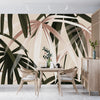 Tropical Plant Wallpaper, Seamless Pattern Mural, Oversized Custom Size Wall Art, Non-Woven, Non-Adhesive, Modern Wall Paper, Removable