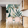Abstract Art Gold Wallpaper, Tropical Leaves Mural, Oversized Custom Size Wall Art, Non-Woven, Non-Adhesive, Modern Wall Paper, Removable