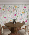 Watercolor Floral Wallpaper, Seamless Pattern Mural, Oversized Custom Size Wall Art, Non-Woven, Non-Adhesive, Modern Wall Paper, Removable