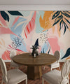 Pastel Abstract Summer Wallpaper, Seamless Pattern Mural, Oversized Custom Size Wall Art, Non-Woven, Non-Adhesive, Modern Wall Paper, Removable